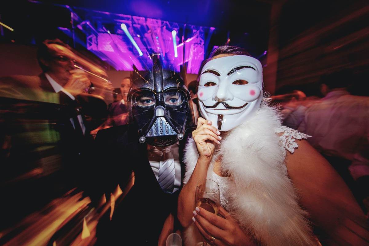 Couple celebrating at a Halloween party