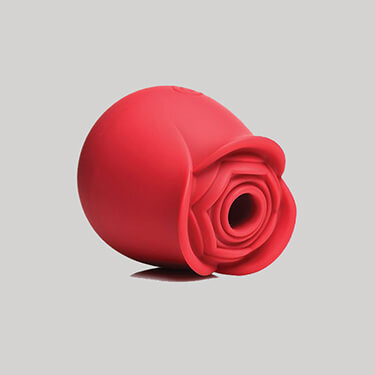 A rose-shaped suction pleasure toy